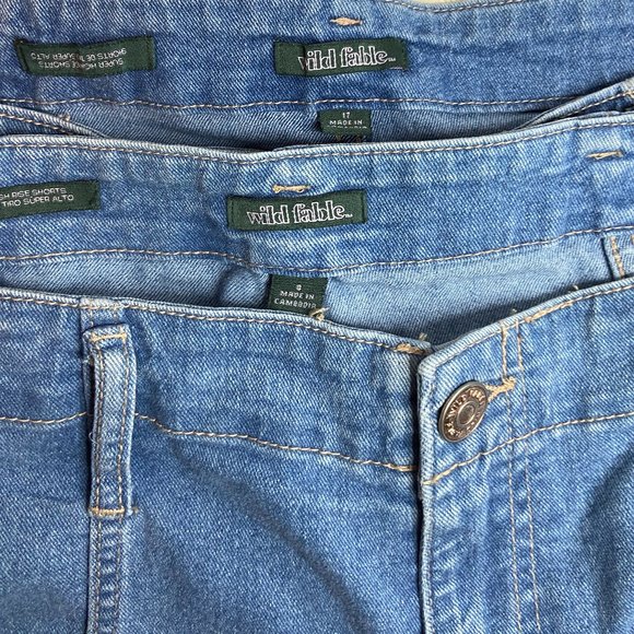 Wild Fable Super High Rise Seamed Shortie Denim Jean Shorts Medium Blue Wash NWT - Picture 9 of 11